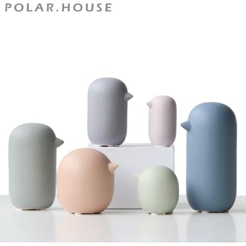 6 Colors Ceramic Bird Figurines Colorful Abstract Little Birds Animal Statues Tabletop Ornaments Creative Home Decoration Crafts