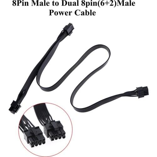 8 Pin Male to Dual 8Pin(6+2) Male PCI-E Video Graphics Card Power Cable GPU Power Extension Cable Cord Splitter For BTC