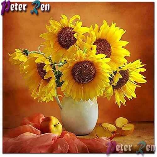 Diy Diamond Painting Full Square & Round Drill Sun Flower daimond Embroidery Mosaic Sale sunflower Picture diamant paiting Decor