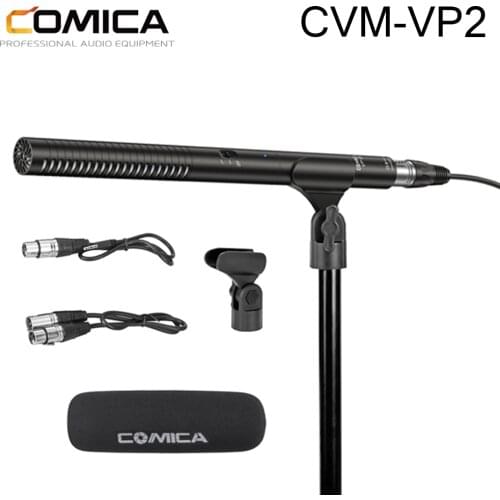 COMICA CVM-VP2 Shotgun wireless Microphone Super Cardioid Condenser Photography Interview Video Mic with 3.5mm & XLR Cable
