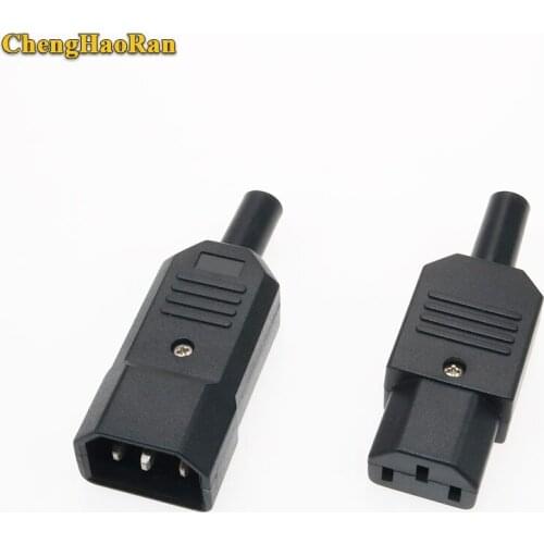 ChengHaoRan 1pcs 10A 250V DC/AC power plug/jack terminal 3pin AC/DC plug power connector wire connector male female
