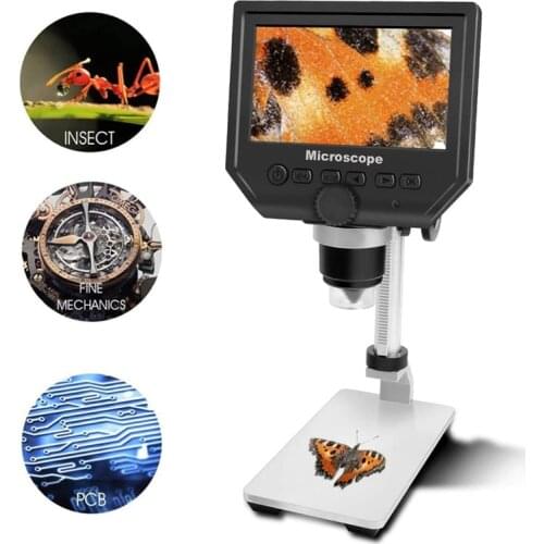 G600 USB Digital Electronic Microscope Handheld Endoscope Video Camera 8 LED With 4.3" HD OLED Screen for pcb motherboard repair