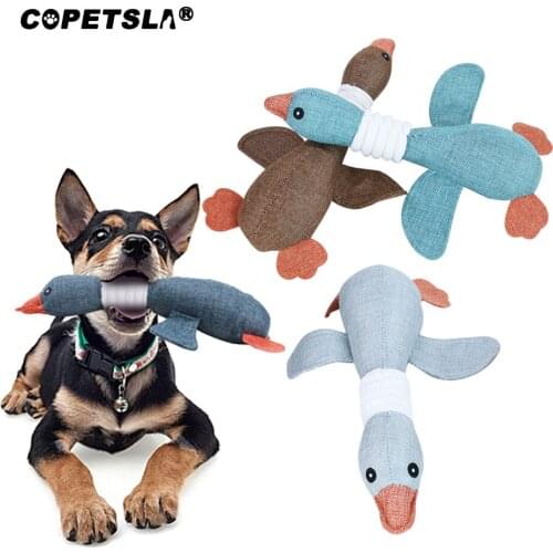 Copetsla Cartoon Wild Goose Plush Dog Toys Resistance To Bite Squeaky Sound Pet Toy for Cleaning Teeth Puppy Dogs Chew Supplies
