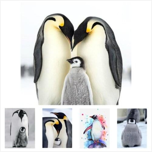 Diy Diamond Painting Penguin Cross Stitch Kit Full Diamond Square Diamond Embroidery Animal Mosaic Art Picture Home Decoration