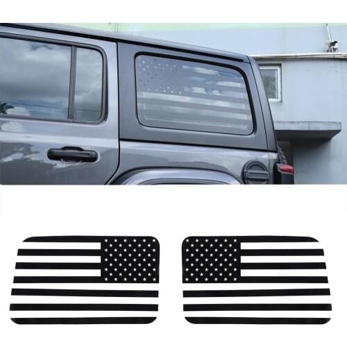 For Jeep Wrangler JL Gladiator JT 2018-2020 4 Doors Car Exterior Accessories Rear Window Decoration Sticker Black Carbon Fiber