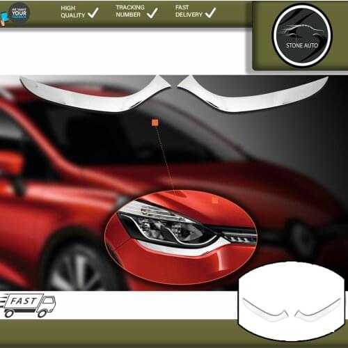 For Renault Clio 4 HB Headlight Eyebrow 2 Piece 2012-2019 Stainless Chromium Styling Accessories Car Makeup Modified Products