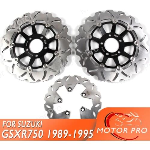 For SUZUKI GSXR 750 1989 - 1995 Front Rear Brake Disc Disk Rotor Kit GSX R GSX-R GSXR750 1990 1991 1992 1993 1994 1100 BLACK