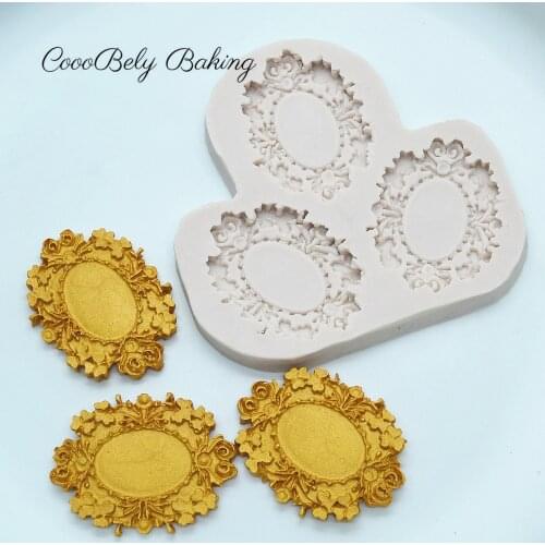 Three Flowers Silicone Molds DIY Fondant Cake Decorating Tools Chocolate Gumpaste Lace border Mold For Baking Utensils M112