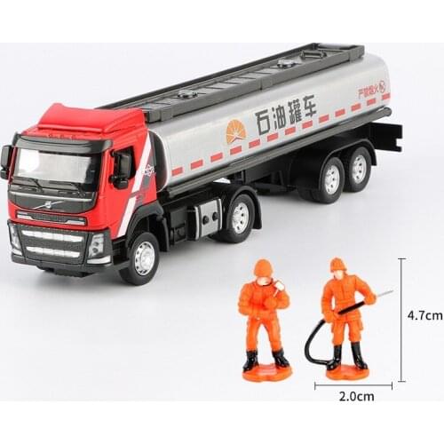 Hot sale 1:50 alloy tank truck model,simulation metal engineering trailer light and sound childrens toy car,free shipping