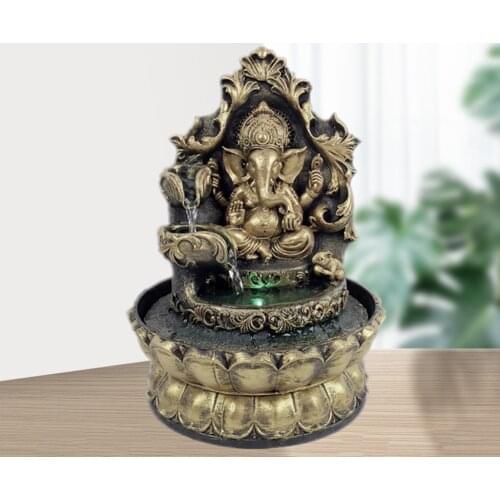 Hindu Ganesha Statue Water Fountain Relax Office Bedroom Ornaments Crafts