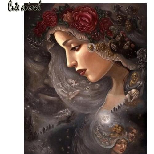 Paint With Diamond painting full square round 5d diy crystal painting diamond embroidery beauty mosaic cross stitch kit wall art