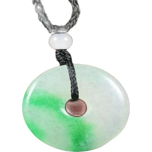 Chinese natural jade hand-carved Harmony pendant,Good luck