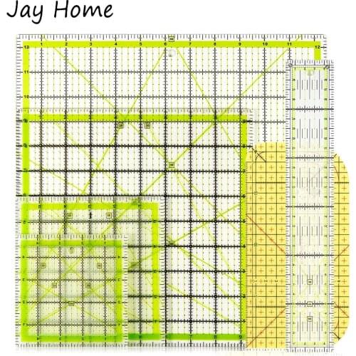 6/4PCS Quilting Ruler Square Acrylic Quilting Ruler Fabric Cutting Ruler Clear Mark Sewing Ruler for Quilting and SewingCrafting