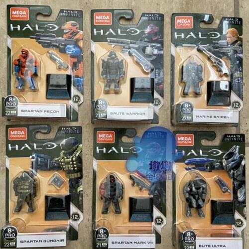 Mega Bloks Halo Hero Series Pack Spartan Mark VII Spartan Recon Marine Sniper Spartan Gungnir Brute Warrior Elite Ultra
