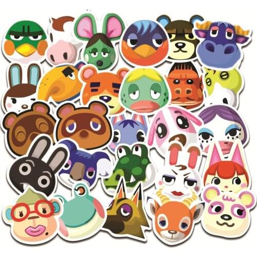 50pcs Animal Crossing Decals Olive Sweet Pea Amiibo Mobile Phone Computer Skateboard Helmet Stickers Kids Classic Toys DIY Gifts