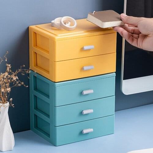 Nordic Office Desktop Organizer Drawers Box Jewelry Cosmetics Storage Holder Case Masks Lipstick Holder Case PP Sundries Bins