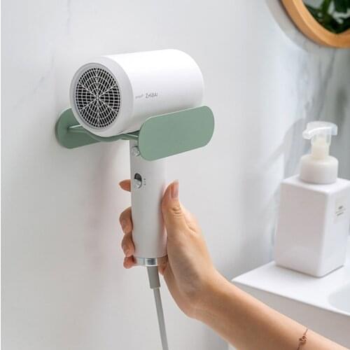 New Hair Dryer Holder Storage Rack Bathroom Shelf Storage Accessories Wall Mounted Carbon Steel Hairdryer Stand Bracket 3 Color