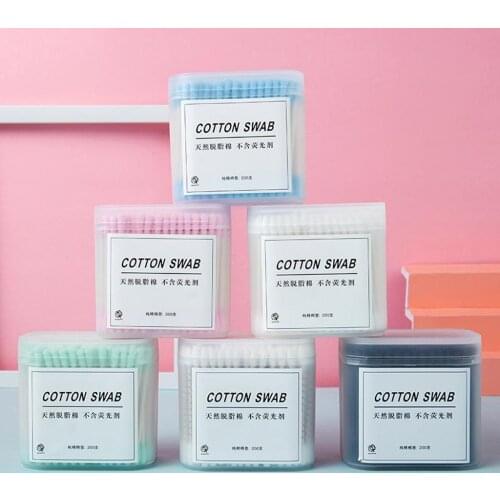 200pcs Paper Stick Handle Tips Cotton Swabs Swab Cleaning Applicators Eyelashes Extension Cleaning Swab Cosmetic Tool