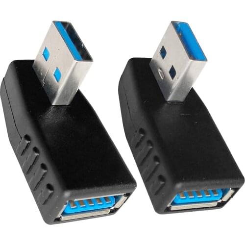 USB 3.0 Male to Female 90 Degree Right Angle Extension Adapter USB Leftward and Rightward Connector