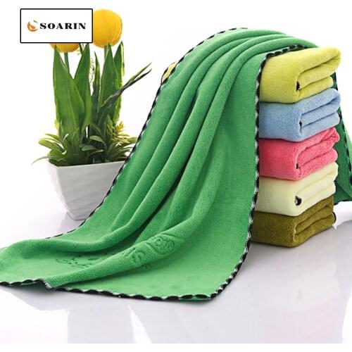 SOARIN Solid Microfiber Fabric Face Towel Quick Dry Toalha Travel Towel Dusch Handtuch 35x75cm Absorvente Toalha Microfibra