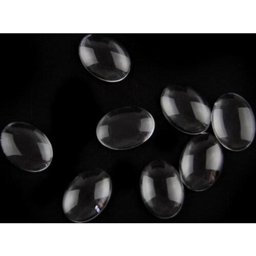 13*18mm Oval Shape Clear Crystal Glass Paster 50Pcs/Lot Cabochon For Pendant Tray Setting DIY Jewelry Photoes