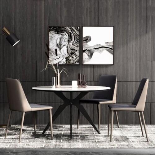 Luxury Dining Chairs Nordic Style Household Backrest Chair Modern Simple Wrought Iron Leather Sofa Leisure Creative Chair