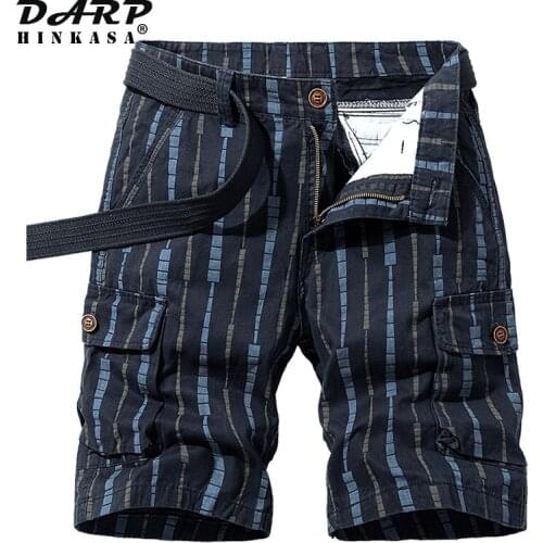 2021 Summer New Casual Stripe Cargo Shorts Men Jogger Military Tactical Cargo Shorts Men Cotton Loose Men Overalls Shorts