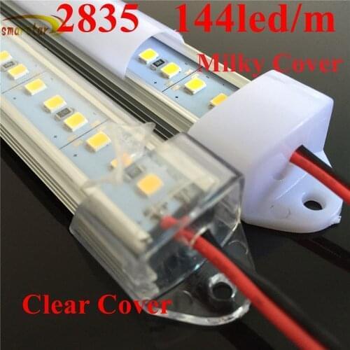 Smarstar DC 12V 0.5m 72 led 2835 Led Bar Light Aluminum Shell Milk Clear Cover 50cm 19.7inches 12W Rigid LED Strip Lighting Lamp