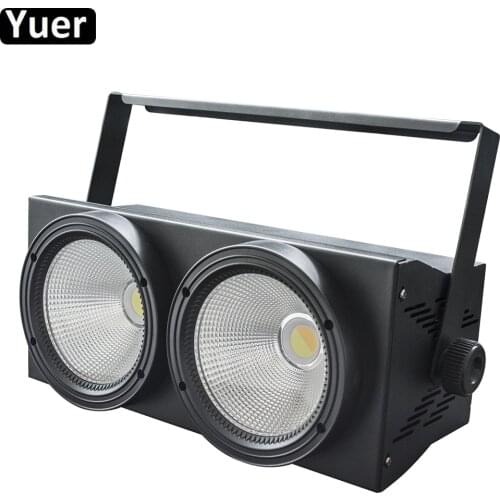 LED COB 2Eyes 2x100W Blinder Light Warm White+Cool White 2IN1 Effect Light DMX Controller Night DJ Disco Party Stage Lighting