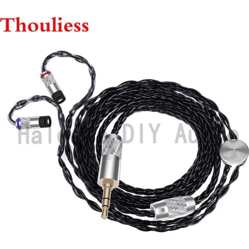 Thouliess HIFI 3.5/2.5/4.4mm Balanced 7nOCC Silver Plated Headphone Upgrade Cable For IE80 IE8 IE8I IE80S