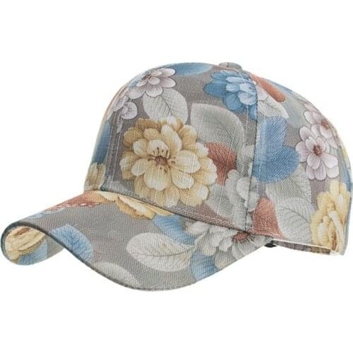 Thin and Light Print Flower Four Seasons Breathable Lace Baseball Cap Men Women Adjustable Hip Hop Hat Street Drivers Cap BQ056