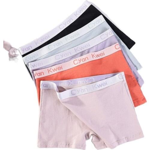 Women Safety Pants Cotton Under Skirt Female Seamless Underpants Letter Belt Plus Size Boxer Shorts Cozy Boyshort Women Panties