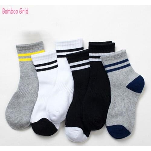 Spring Autumn New 5-12 Year Children Socks Stripe High Quality Cotton Brand student Boy Girls Kids Socks 5 pairs / lot