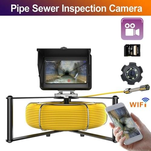 WIFI Wireless Pipe Inspection Video Camera System 7 inch Waterproof 1080P Camera with 6W LED Lights