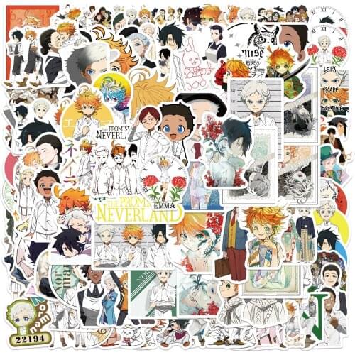 Japanese Anime Promised Neverland Aesthetic Sticker Decoration Motorcycle Skateboard School Office Stationery Decoration 100PCS