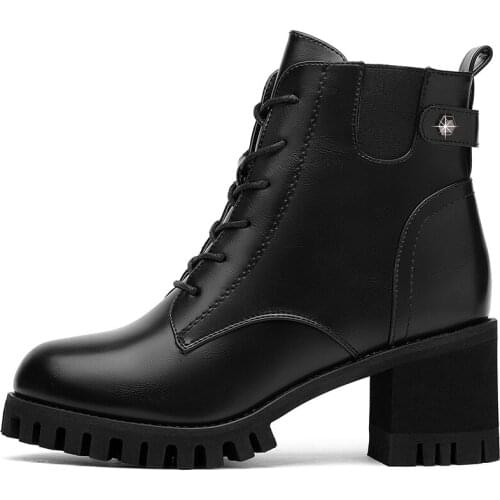 Round Toe Square Heel WomenS Boots, Side Zipper WomenS Short Boots, Platform WomenS Boots