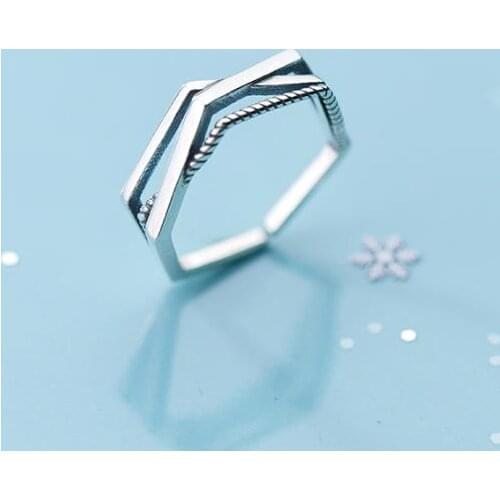 Punk Hexagon Rings For Women Girls Fashion Irregular Finger Rings Gift 2021 Female Jewelry Party