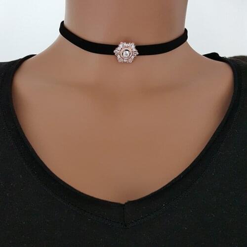 Women Choker Necklace Flower Baquette Choker Minimal Choker 925 Sterling Silver for Women Made in TURKEY