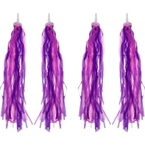 2 Pairs Bike Streamers Tricycle Kids Girls Handlebar Grip Tassels Colorful