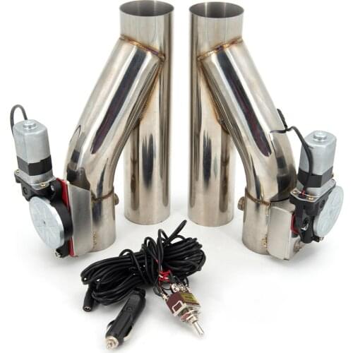 2 2.25 2.5 2.75 3 inch SS304 Y Pipe cutout 1 drag 2 Electric Exhaust Catback Down Pipe exhaust bypass valve switch button