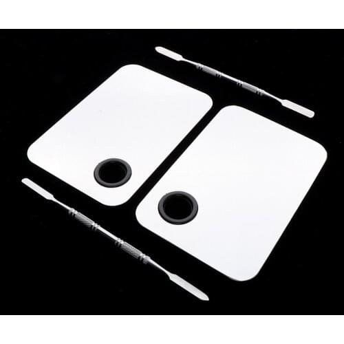 2PCS Pro Acrylic Makeup Nail Pigment Foundations Blending Palette Spatula