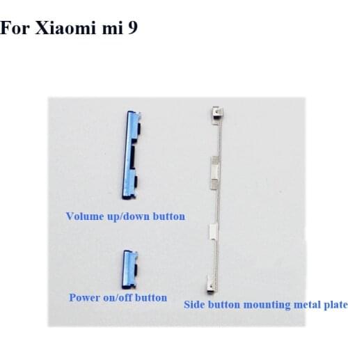 3 in 1 Side Button For Xiaomi mi 9 mi9 Power On Off Button + Volume Button Side Buttons Set Xiao mi 9 Mi9 Metal plate Clip
