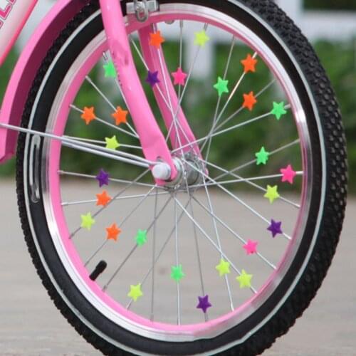 36pcs/lot Bicycle Wheel Spoke Colorful Plastic Bead Multi Color Children Clip Decoration Baby Bike Kid Cycling Accessories
