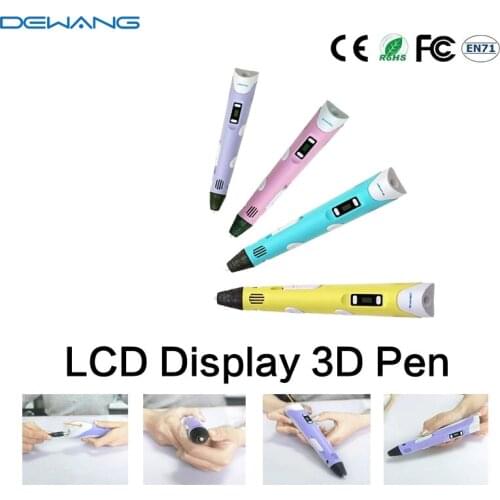 DEWANG Factory Printing Art Draw 3D Drawing Printer Pen PLA for Kids Education with LED Screen 3D Pen