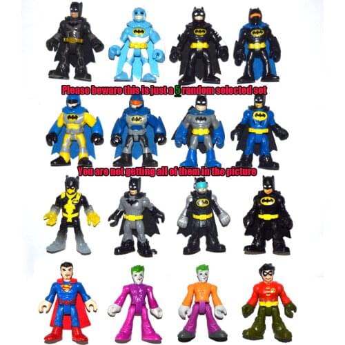 Lot of 5 PCS Imaginext Raondom Selected Bat-Man Super-Man Joker Robin Loose Action Figure