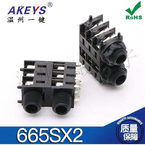 665sx2 6.35 headphone jack Double 6-foot horizontal plug-in Microphone Female seat