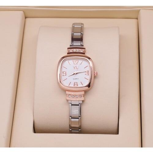 Hapiship 2020 Fashion Men Womens Stainless Steel 9mm Width Rose Watch CZ Bracelet Bangle For Friend Wife Birthday Gift G021