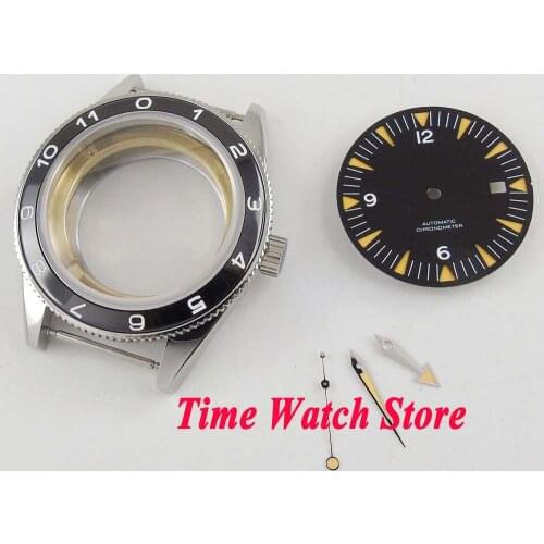 41mm Watch Case Hands Dial Spare Parts Fit For Miyota 8215 821A 8205 ETA 2824 2836 Sapphire Glass Ceramic Bezel Insert