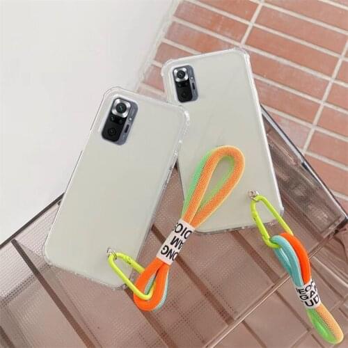 Lanyard Case For Xiaomi 8 10 9 Se Pro Ultra 11 Lite Poco x3 NFC Transparent Chain Soft Cover For Xiaomi A3 Lite Mix2x Note 10