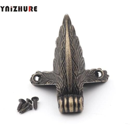 Zinc Alloy Beast Foot,Decoration Legs,Rose Leaf Leg,Vintage Wooden Box,Cabinet Corner,Bronze Tone,49*43mm,8Pcs